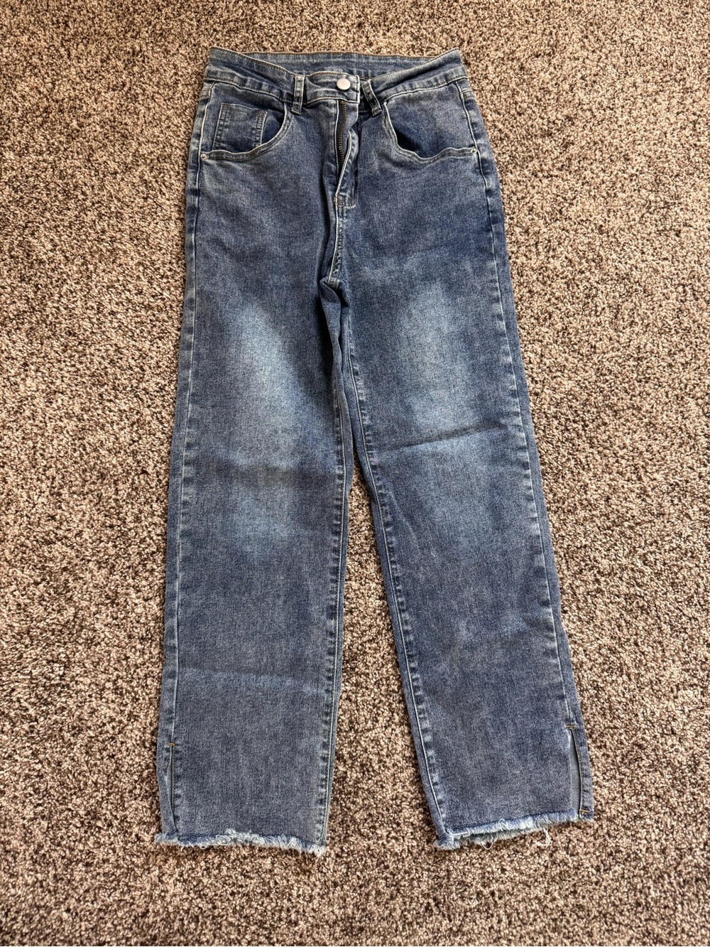 Women's Cropped Ankle Jeans in Washed Blue - Casual High-Rise Style